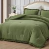 Juego de edredón Chezmoi Collection Nora verde -Verde oliva