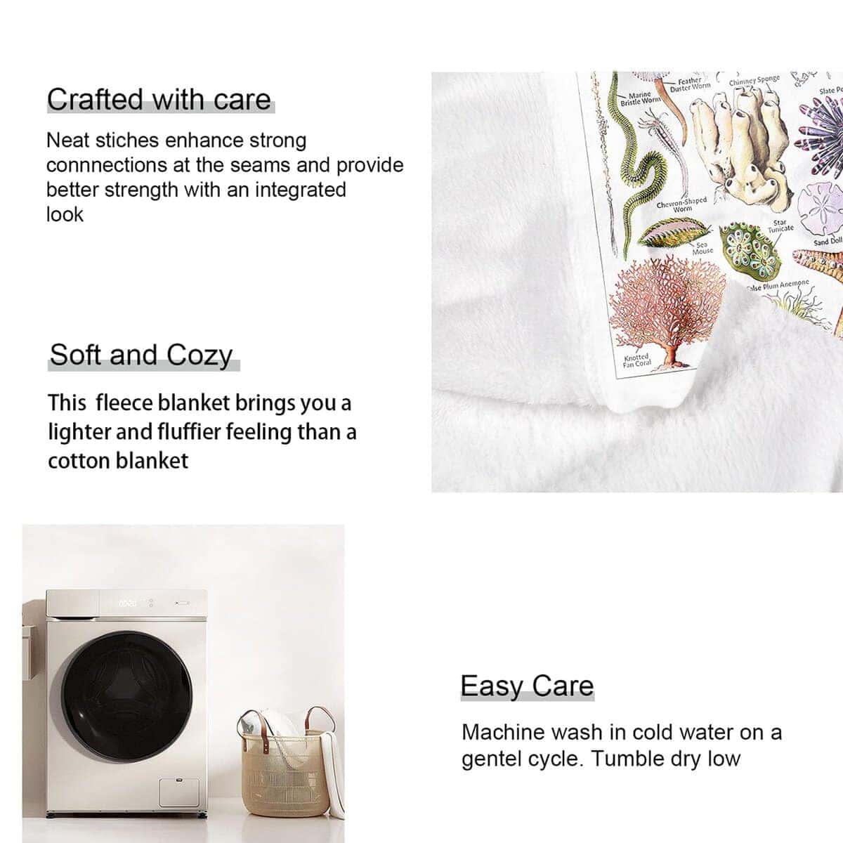 Manta de lanza de medusas SXCHEN 60" x 80" Mantas de felpa - Imagen 8