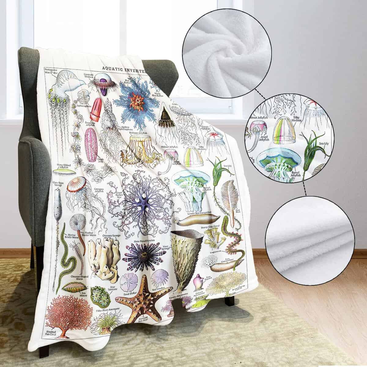 Manta de lanza de medusas SXCHEN 60" x 80" Mantas de felpa - Imagen 6