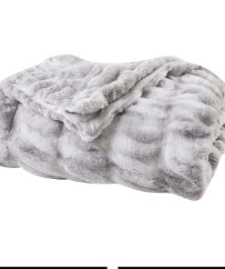 Manta de Lana de Felpa con Arrugas Falsas Gris de Great Bay