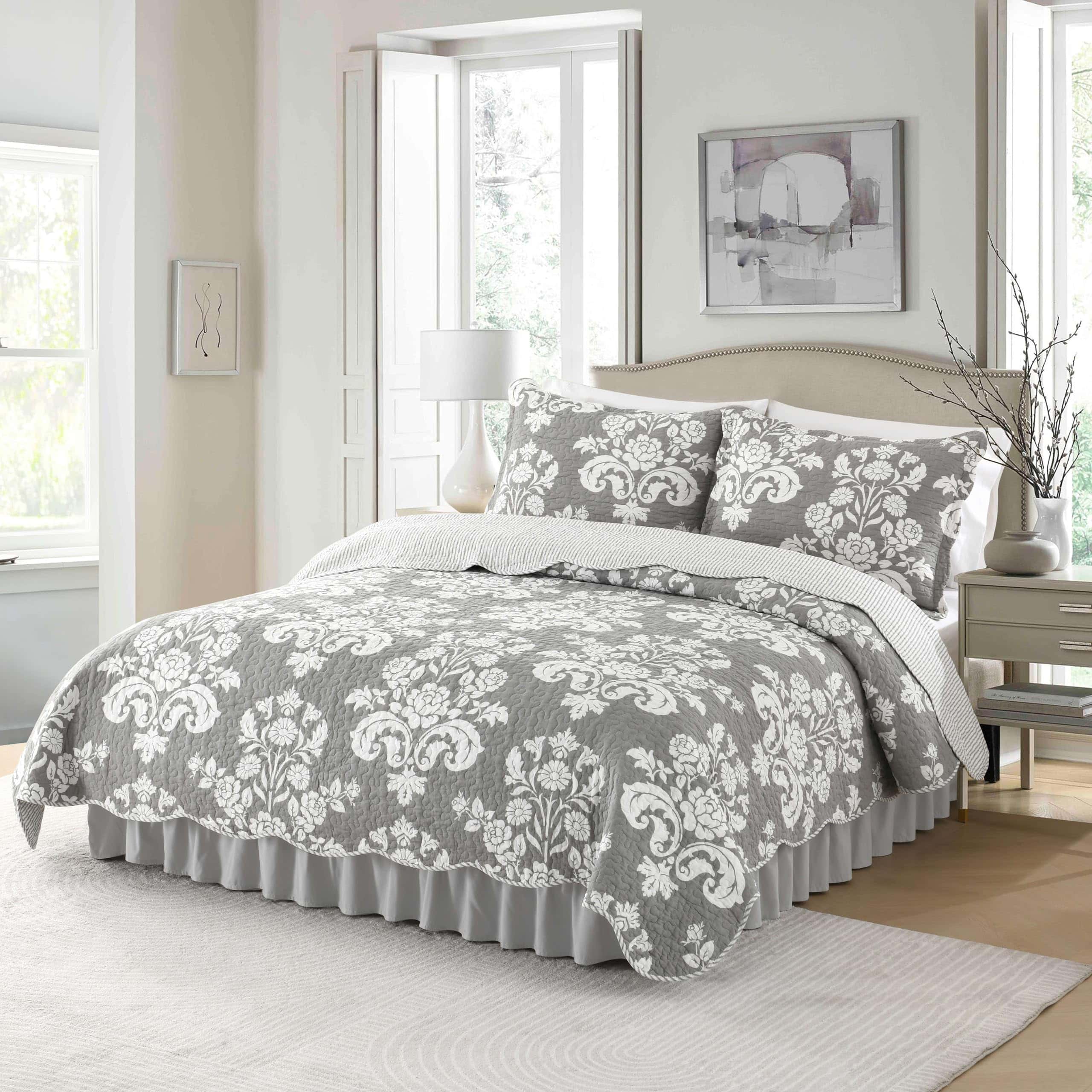 Colcha Queen Size Mescore - 100% Algodón Paisley Floral