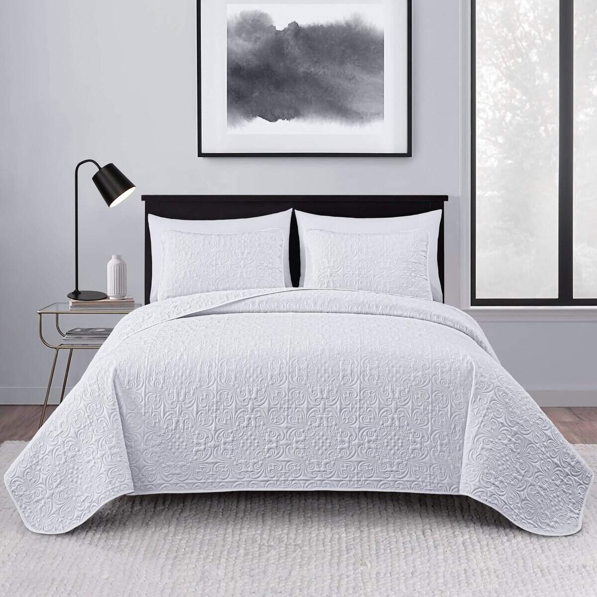 Chezmoi Collection Luca Juego de Colcha de 3 Piezas, Tamaño