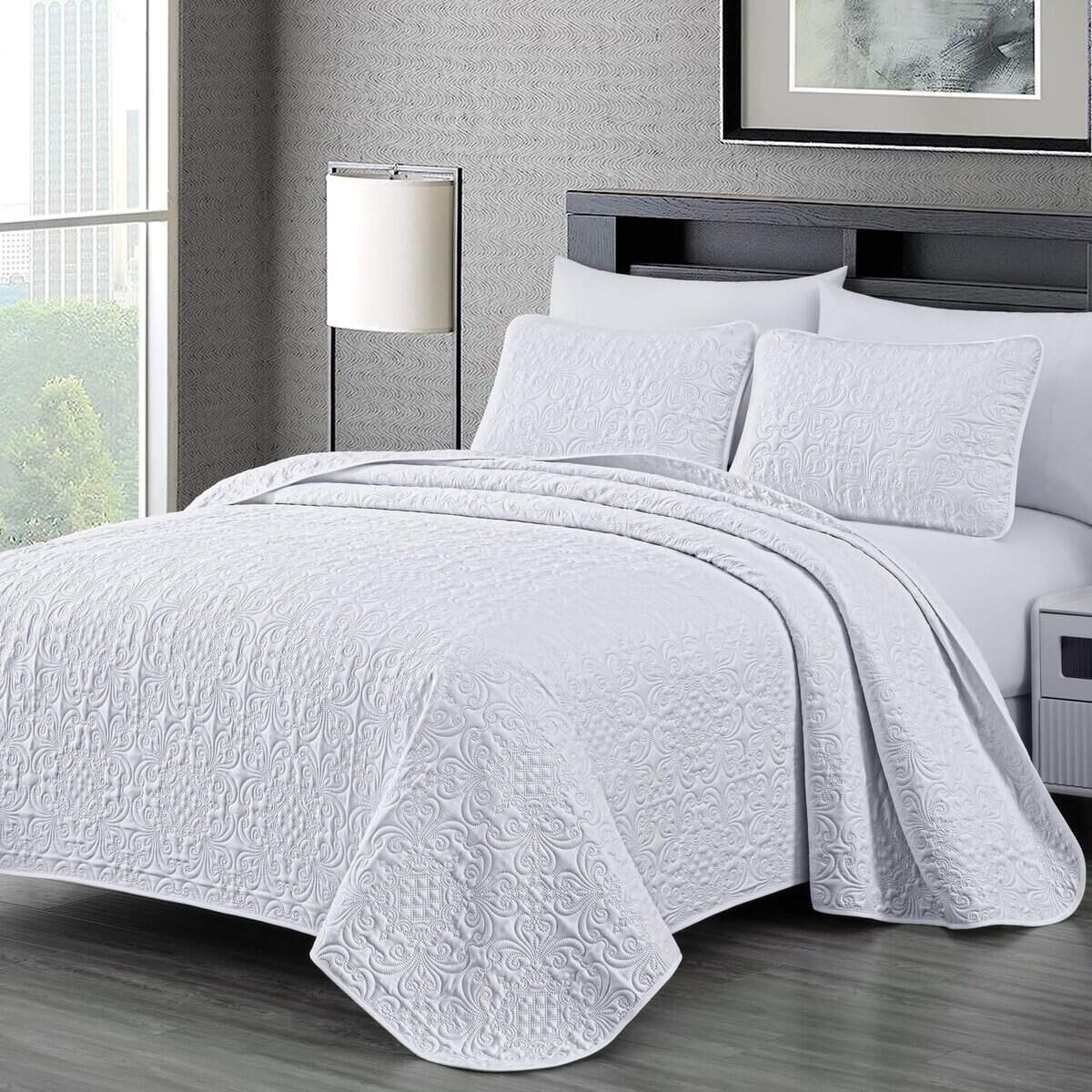 Chezmoi Collection Luca Juego de Colcha de 3 Piezas, Tamaño - Imagen 3