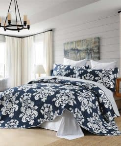 Juego de Colcha Queen Size Mescore - Colcha Paisley Floral