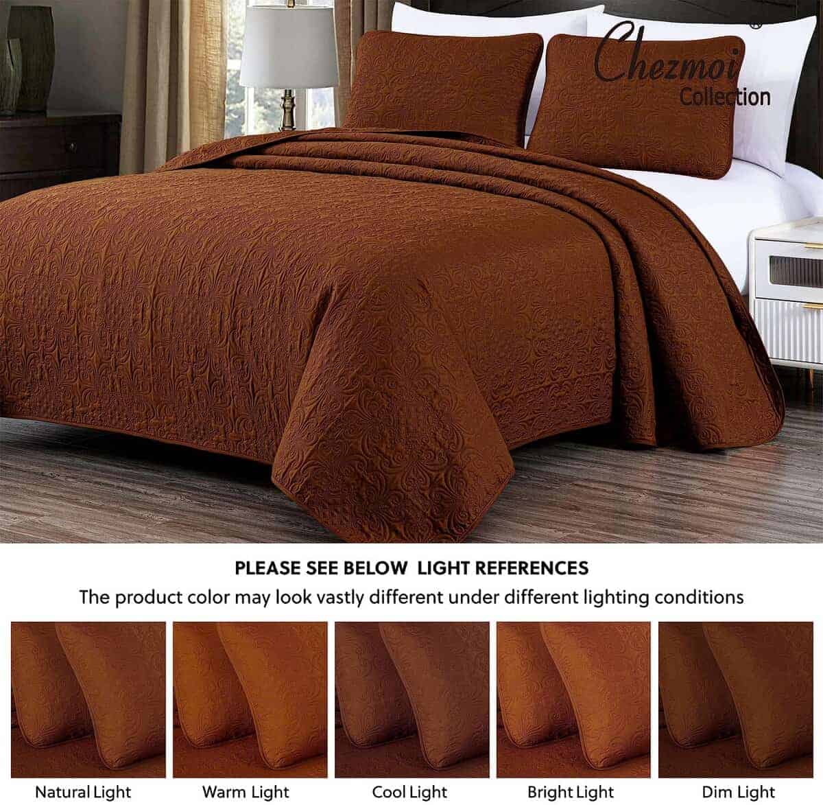 Juego de Colcha Sobredimensionada de 3 Piezas Chezmoi - Imagen 6