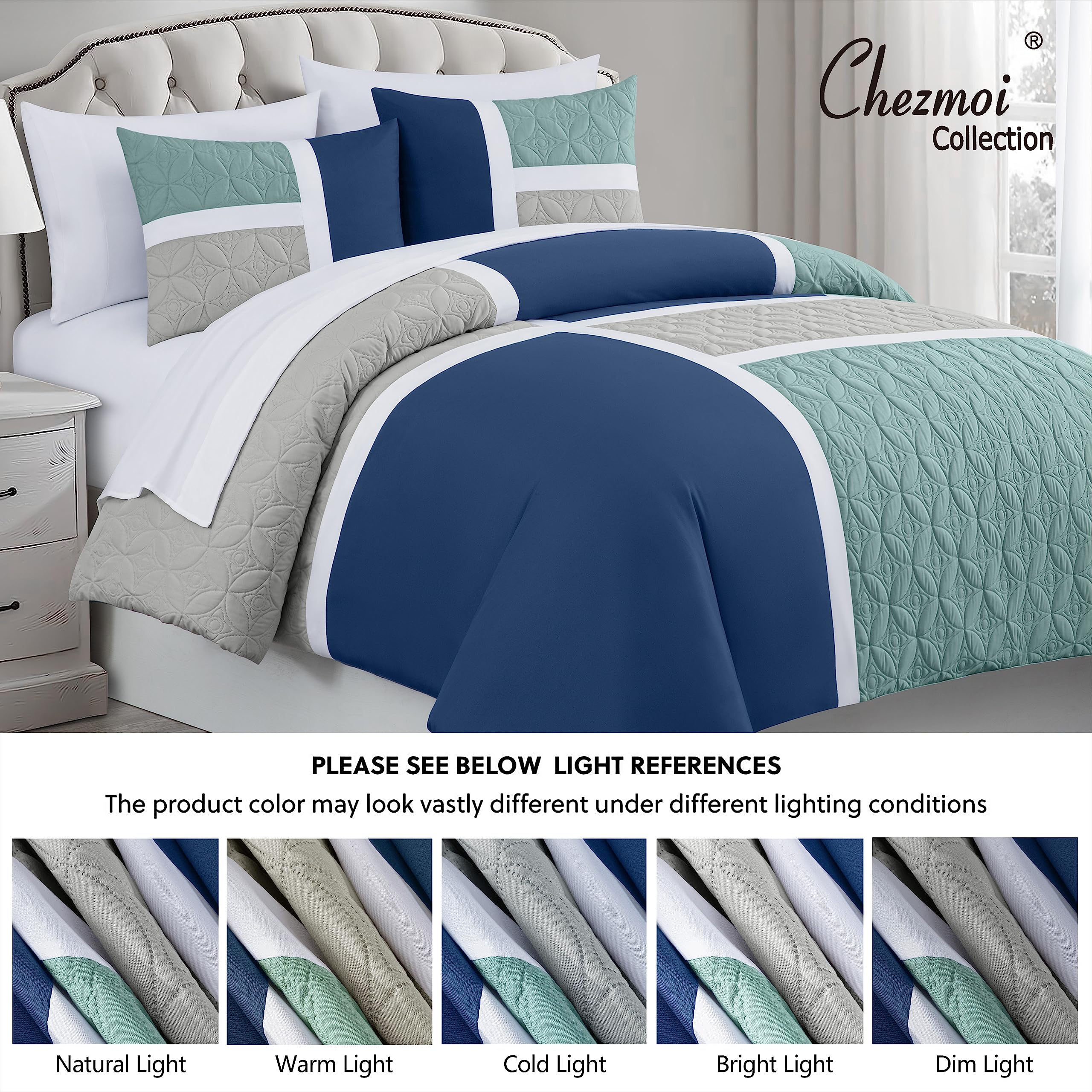 Chezmoi Collection Bernard 7-Piece Juego de Cama en una - Imagen 6