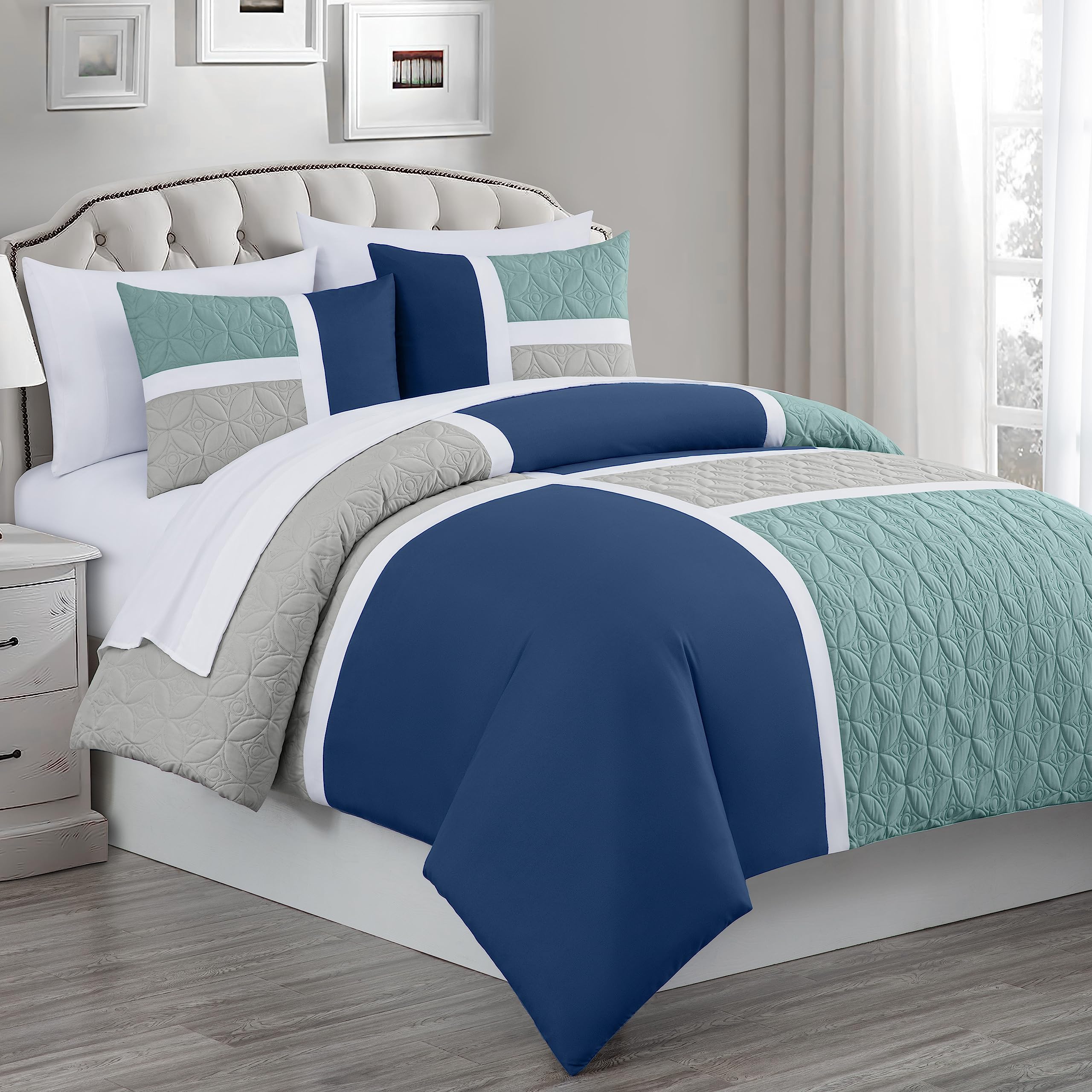 Chezmoi Collection Bernard 7-Piece Juego de Cama en una