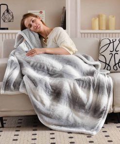 Manta eléctrica Bearhug, 50"x60", Faux Fur& Sherpa Suave,