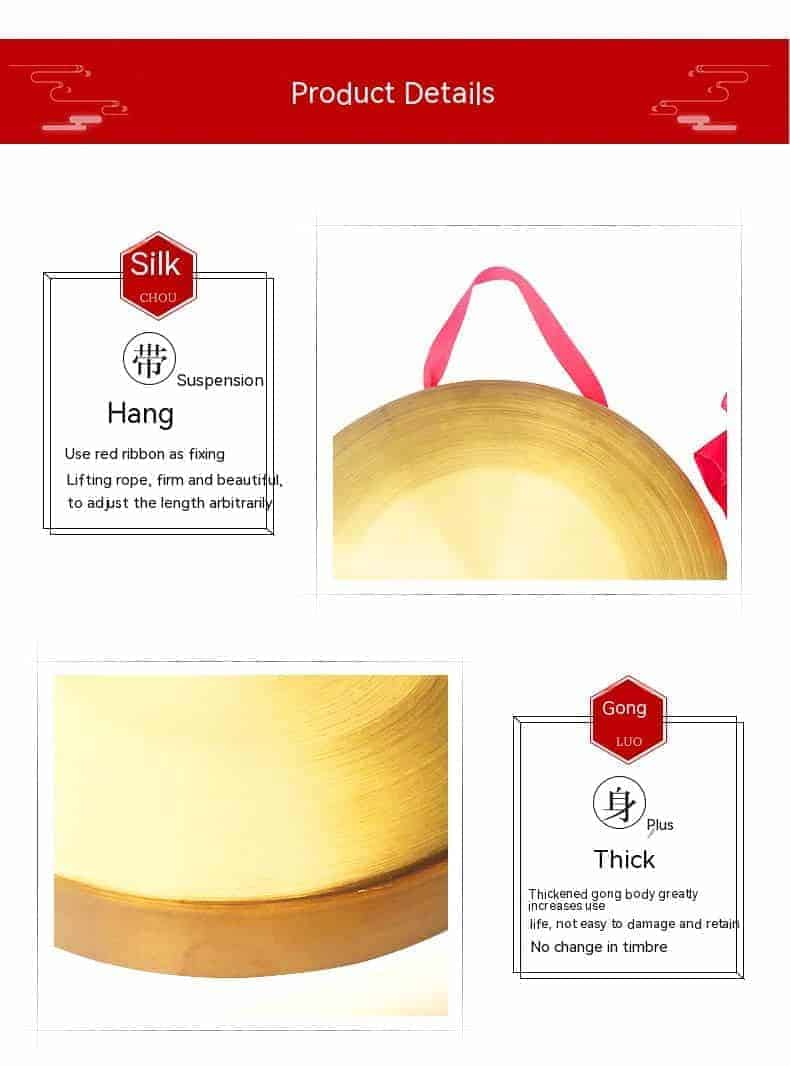 Gong chino, Instrumento de percusión tradicional chino para - Imagen 4