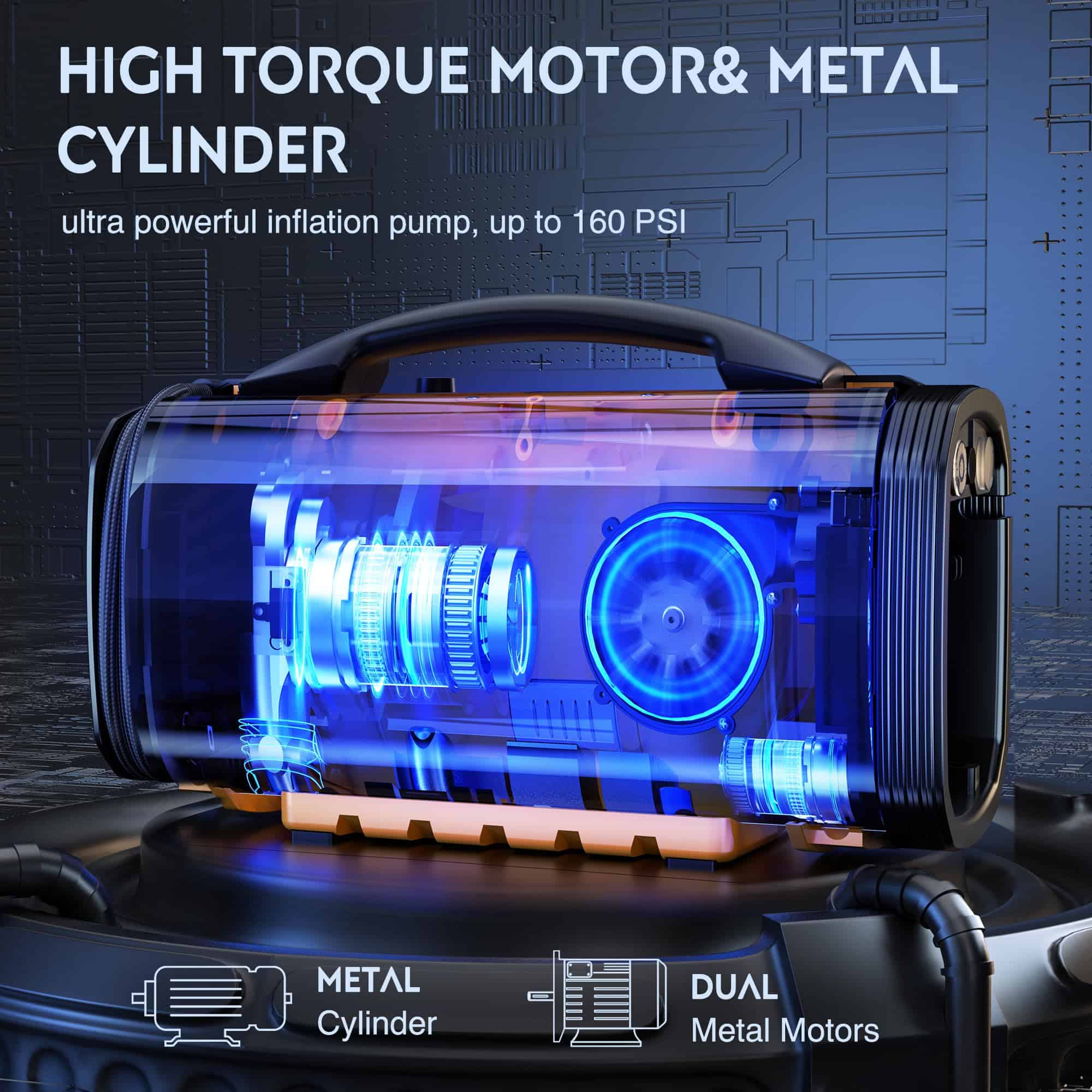 Inflador de neumáticos portátil Nilight - Batería - Imagen 5