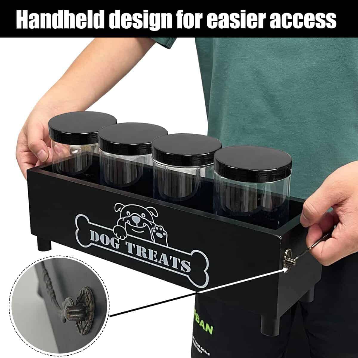 Contenedor grande de golosinas para perros Hlimior, tarro - Imagen 5