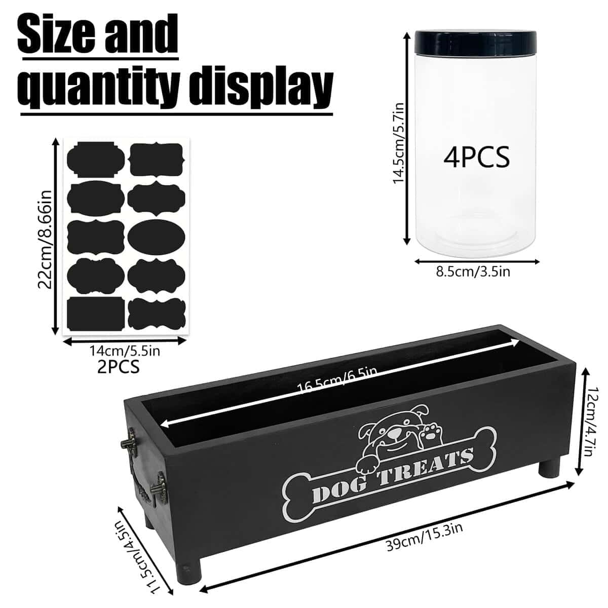 Contenedor grande de golosinas para perros Hlimior, tarro - Imagen 3