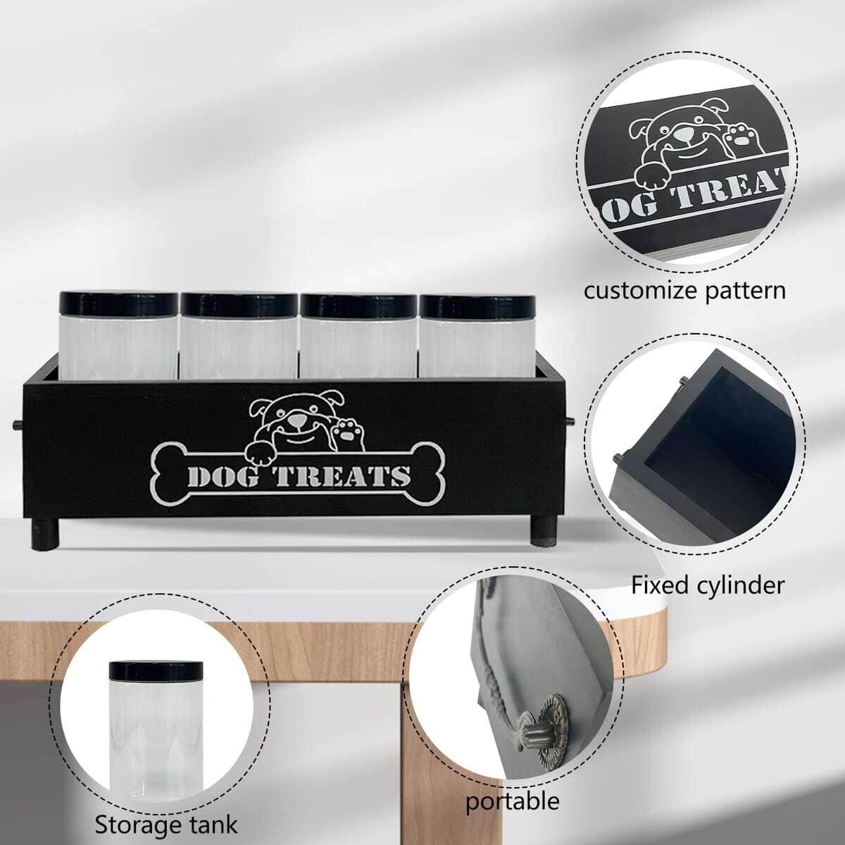 Contenedor grande de golosinas para perros Hlimior, tarro - Imagen 4