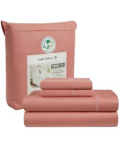 Juego de sábanas LANE LINEN 100% algodón -Rosa Amanecer