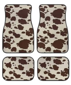 Tapetes para Piso de Automovil con Estampado de Vaca Marrón