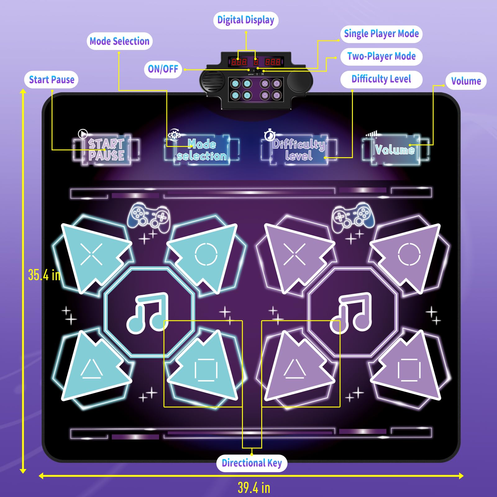 Tapete de Baile Doble MAVREC Toys para Niños, Juguetes para - Imagen 5