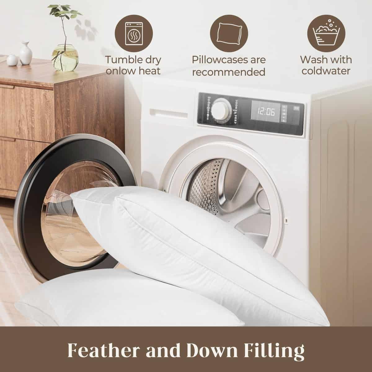 Almohadas de Pluma de Ganso, Suaves Almohadas de Cama - Imagen 8