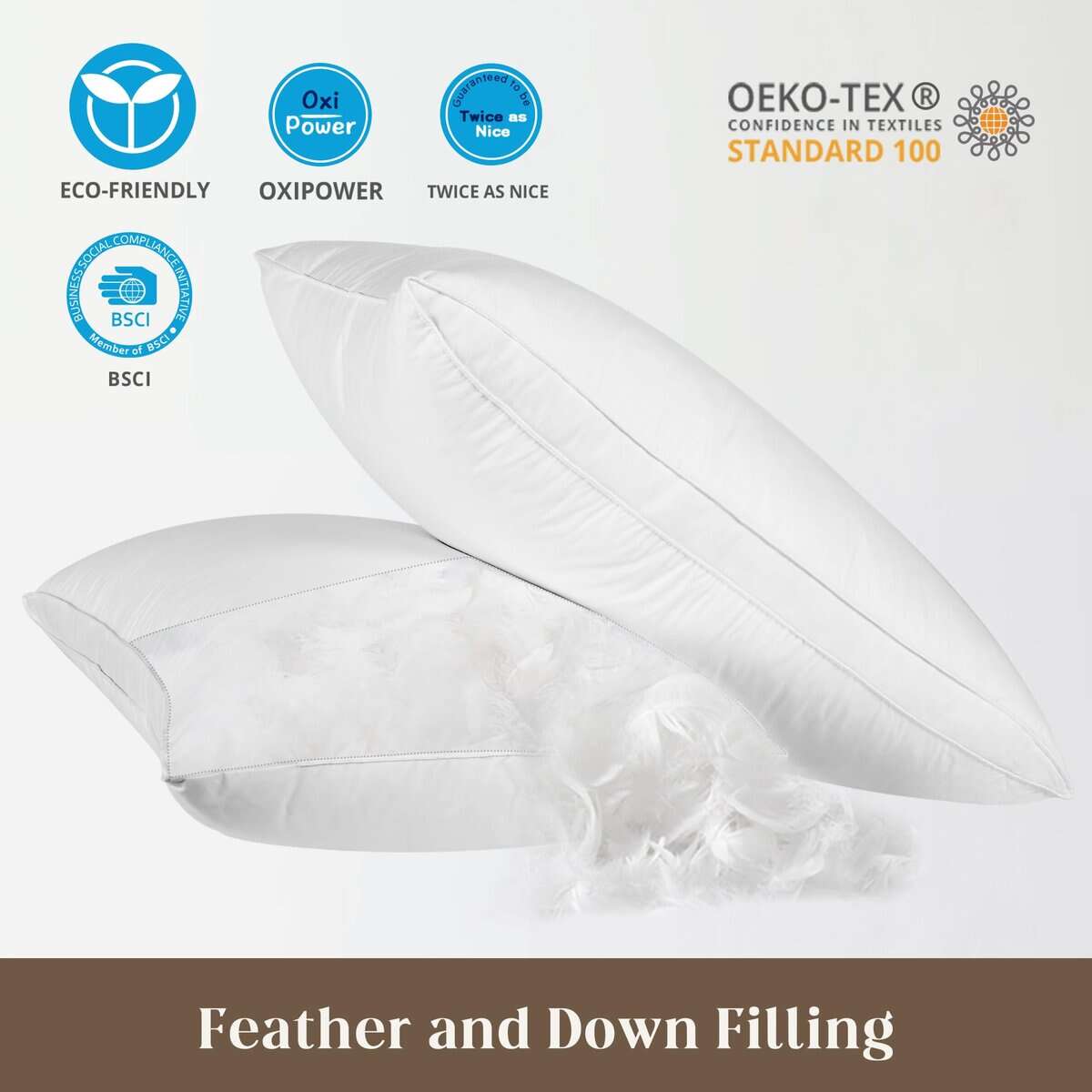 Almohadas de Pluma de Ganso, Suaves Almohadas de Cama - Imagen 7