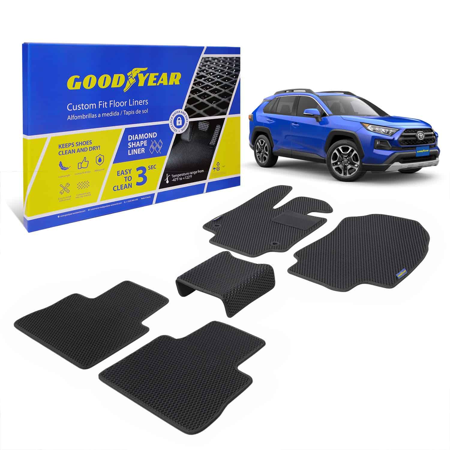 Goodyear Tapetes para Toyota RAV4 2019-2024, Negro/Negro 5