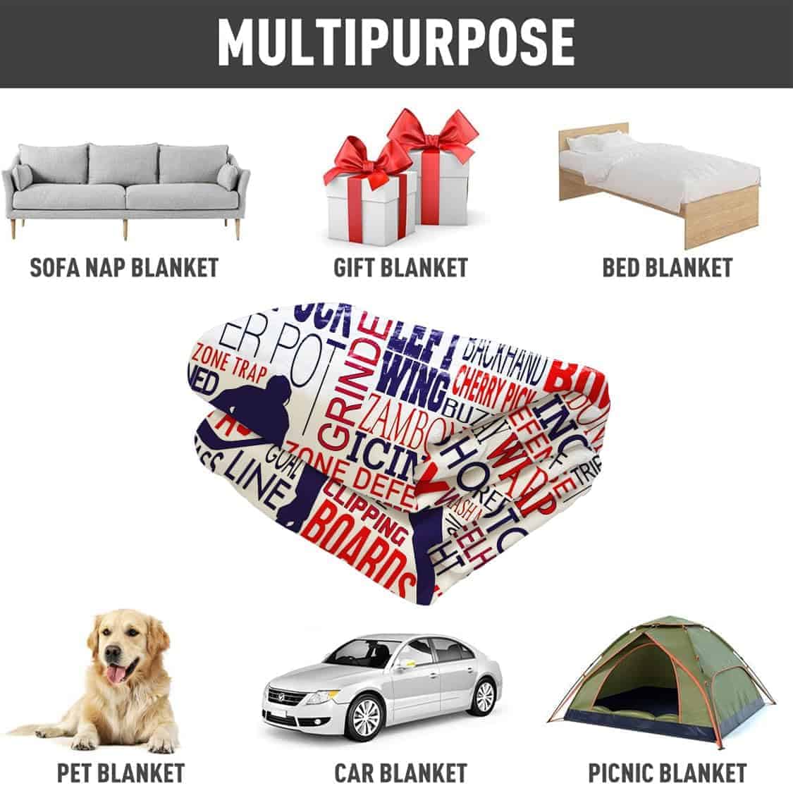 Manta de Hockey SXCHEN 60" x 80" Mantas de Felpa para Sofá - Imagen 7