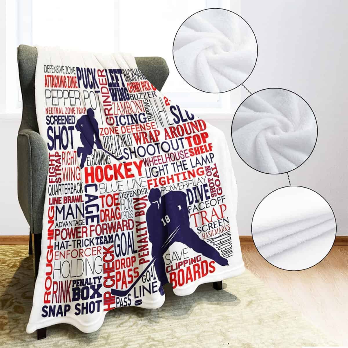 Manta de Hockey SXCHEN 60" x 80" Mantas de Felpa para Sofá - Imagen 6