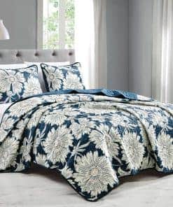 Colcha con estampado floral reversible ESCA de 3 piezas