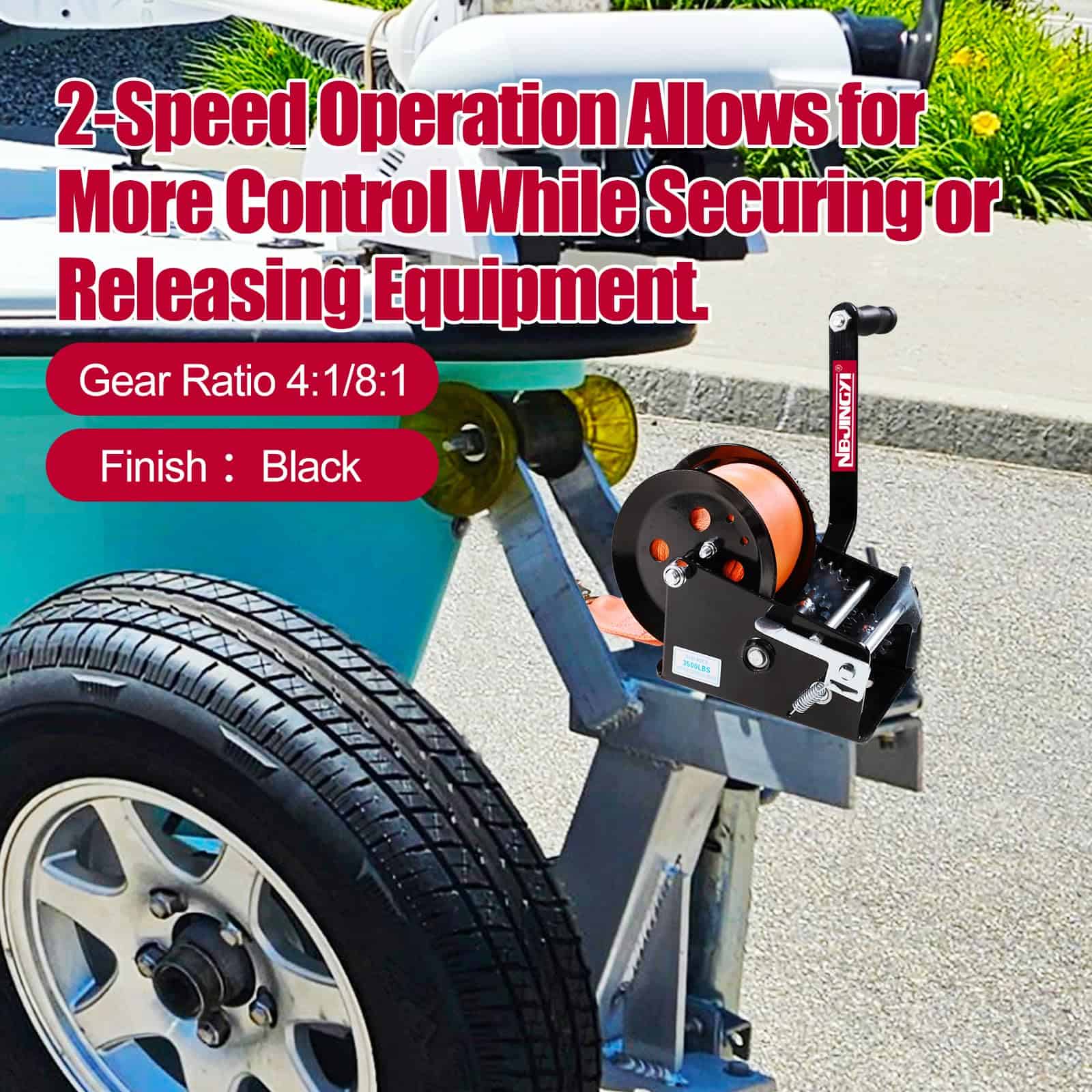 Malacate de Remolque de Barco de 2 Velocidades Resistente - Imagen 6