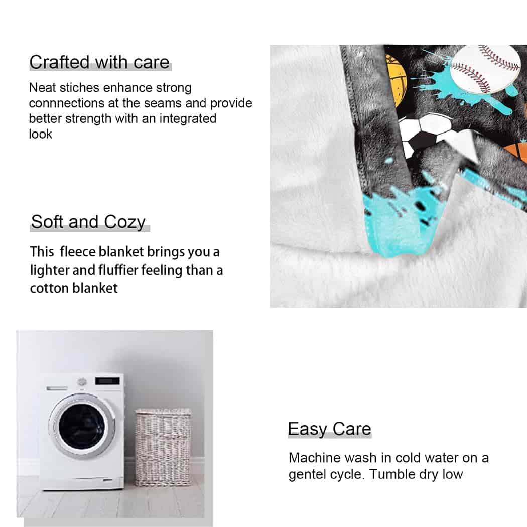 Manta de Felpa YISUMEI con Bolas de Deportes Fútbol - Imagen 8