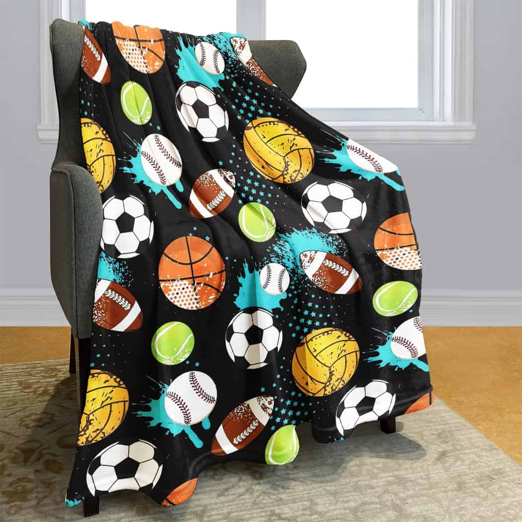 Manta de Felpa YISUMEI con Bolas de Deportes Fútbol - Imagen 3