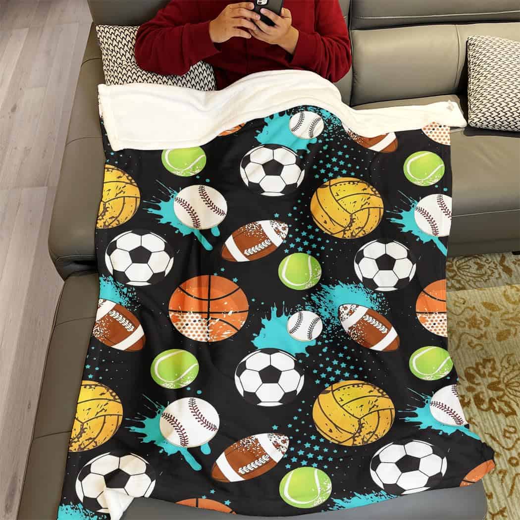 Manta de Felpa YISUMEI con Bolas de Deportes Fútbol - Imagen 5