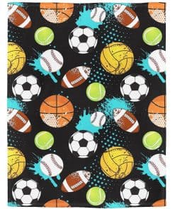 Manta de Felpa YISUMEI con Bolas de Deportes Fútbol