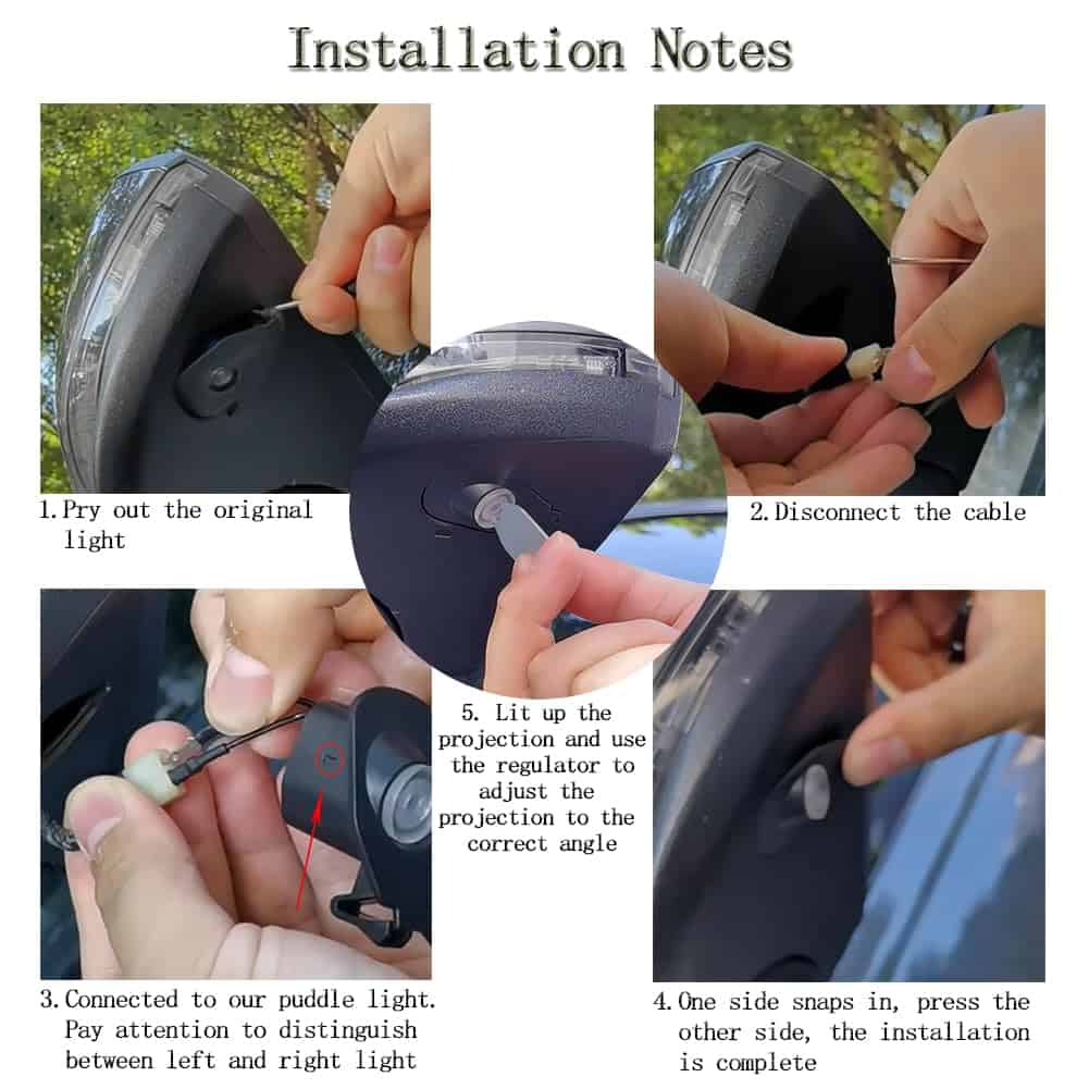 Luz de bienvenida de luz de charco de cortesía lateral del - Imagen 6