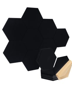 Paquete de 24 Paneles Acústicos Hexagonales con Bordes