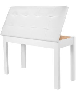 Banqueta de Piano Dúo de Madera AODSK con Cojín Acolchado y