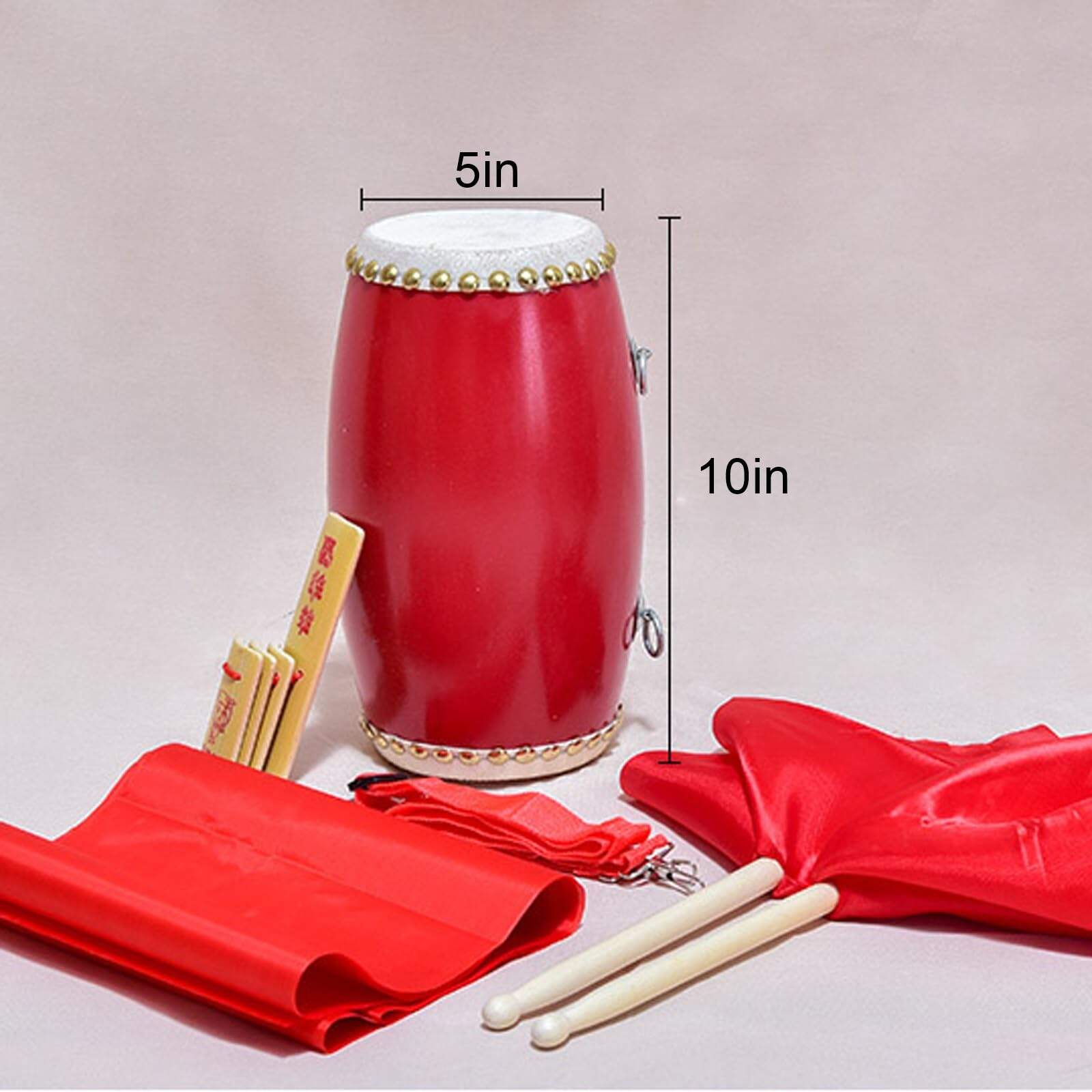 Tambor de Cintura Portátil Hecho a Mano Tambor Tradicional - Imagen 3