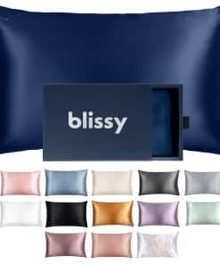 Funda de Almohada de Seda Blissy - 100% Seda de -Azul