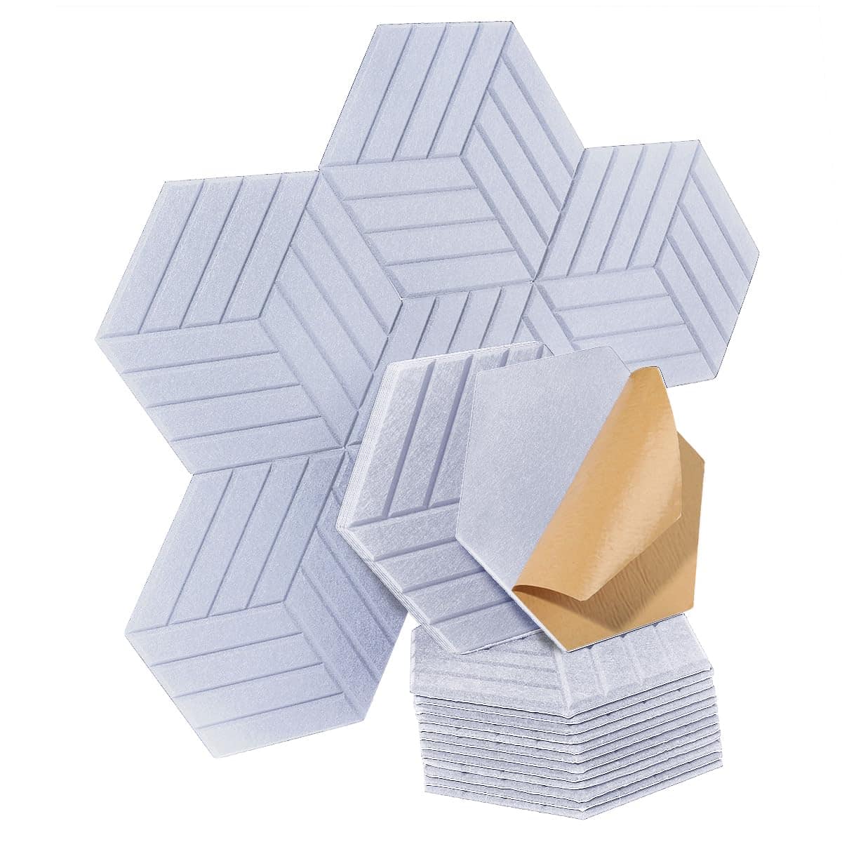 EDJUNLERE 12 Pack Paneles Acústicos Hexagonales con Borde