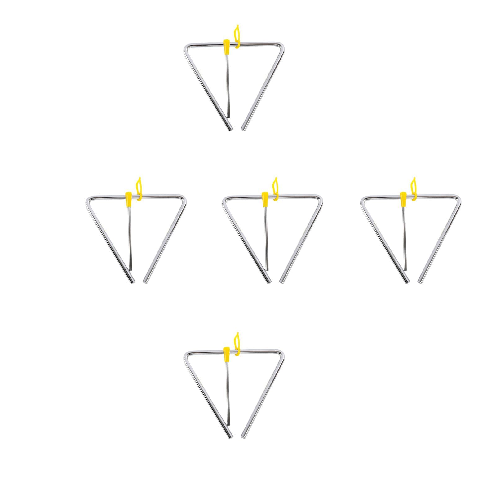 5 Piezas Instrumento de Percusión de Triángulo de Acero con - Imagen 9