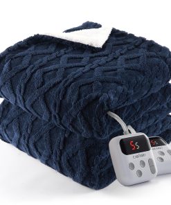 Manta Eléctrica CAROMIO tamaño Queen con -Azul Marino