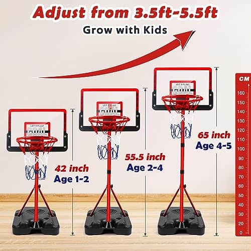 Aro de Baloncesto para Niños Ajustable de Interior Altura - Imagen 3