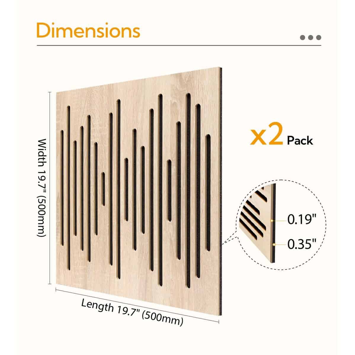 Paneles Acústicos de Pared de Madera Olanglab, 2 Pack - Imagen 3