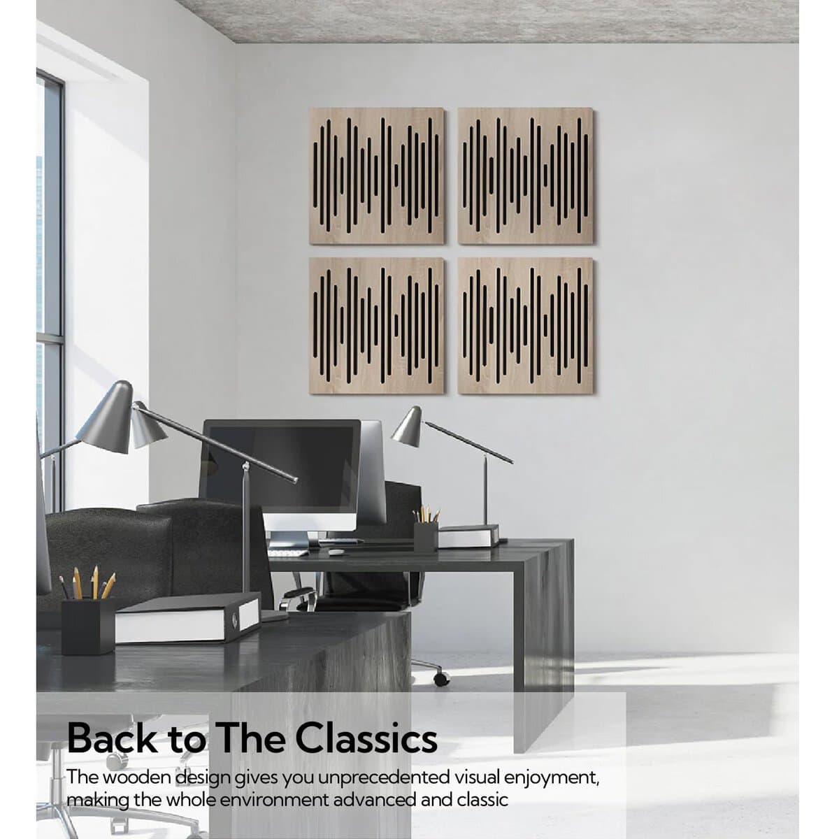 Paneles Acústicos de Pared de Madera Olanglab, 2 Pack - Imagen 4