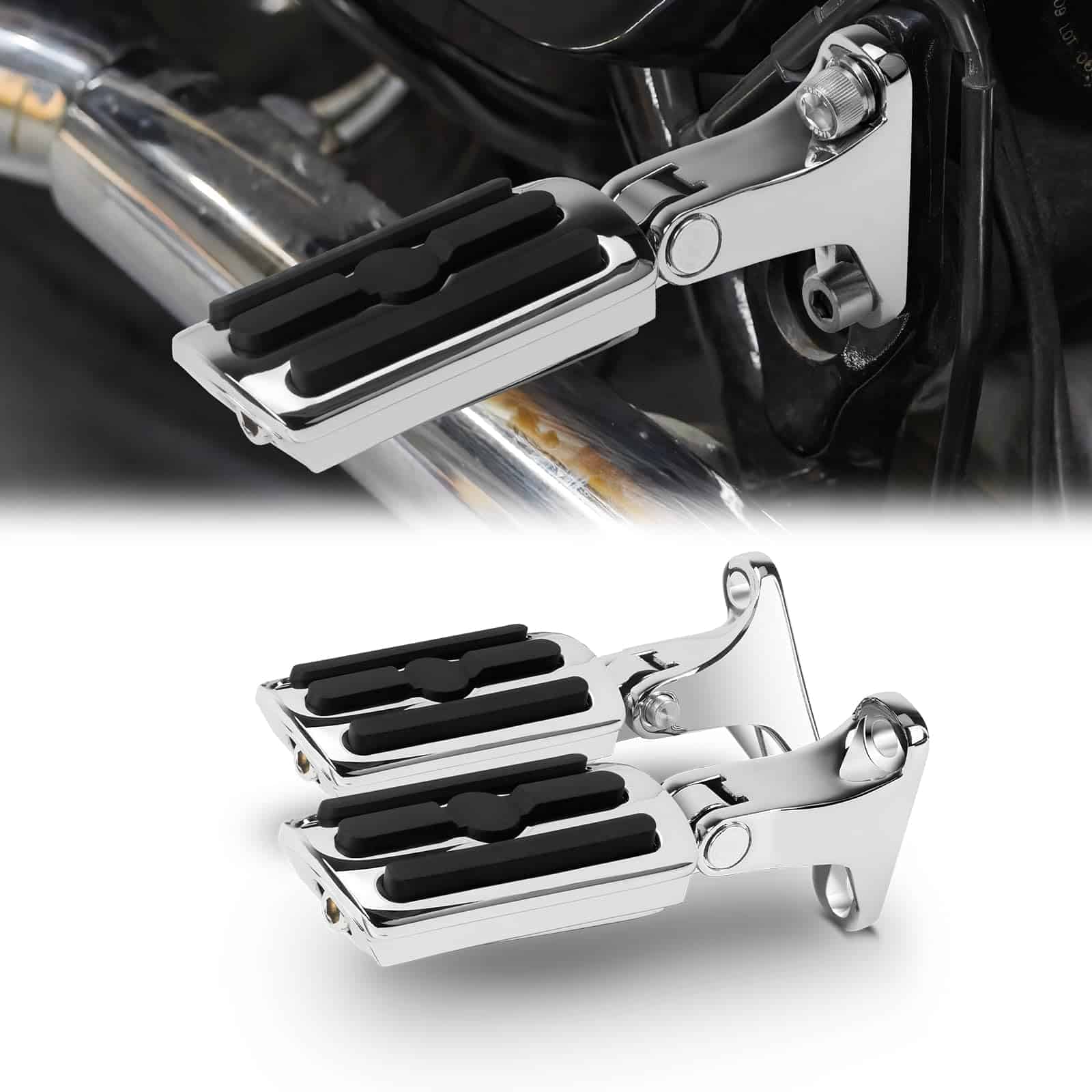 Juego de reposapiés traseros ajustables para pasajeros con