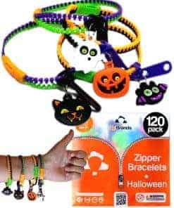 UpBrands 120-Pack Pulseras Zipper de Halloween para Niños: