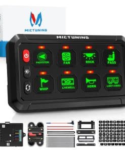 Panel de interruptores de 8 vías MICTUNING P1S-G08 Verde