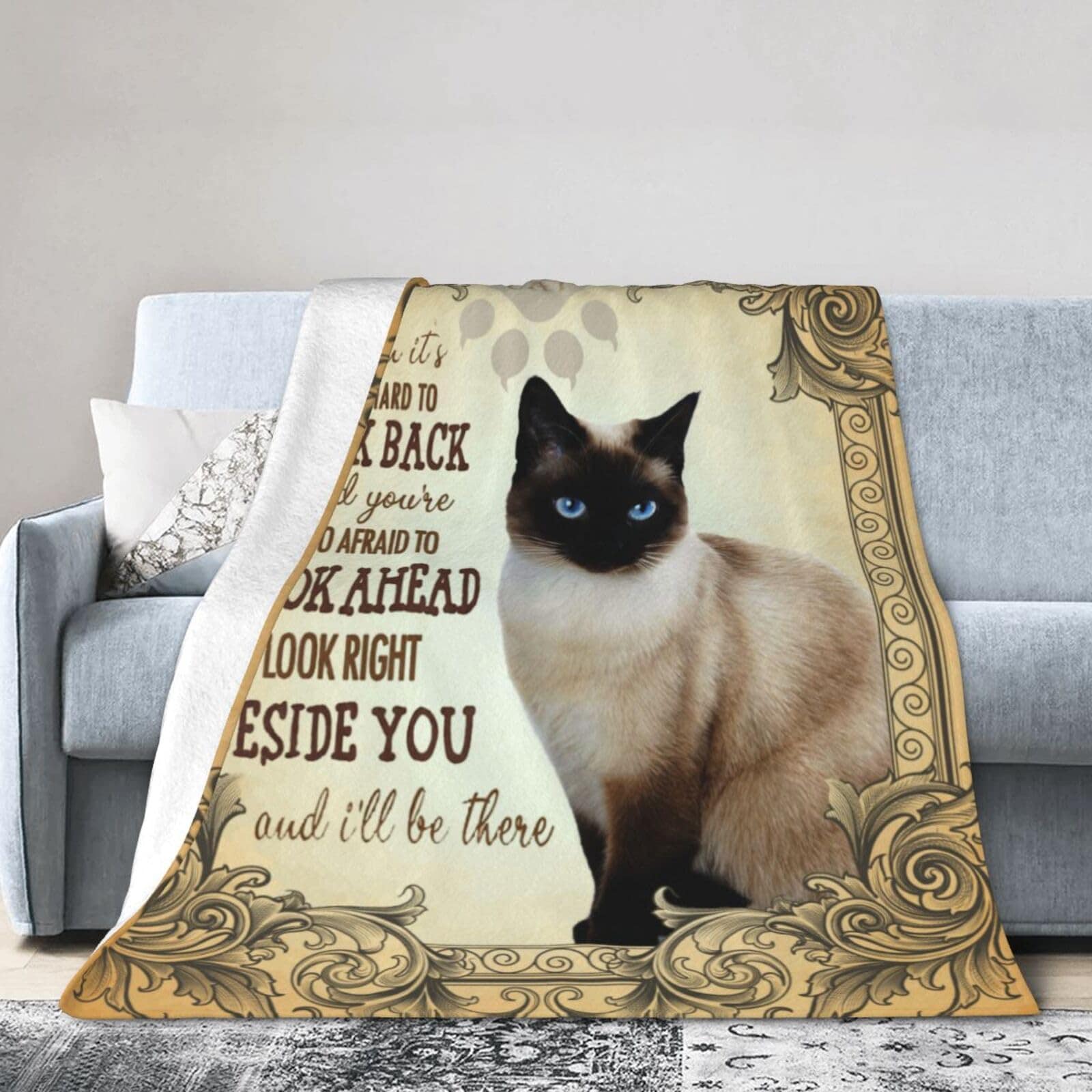 Manta de Gato Siamés Ultra Suave y Ligera de Franela