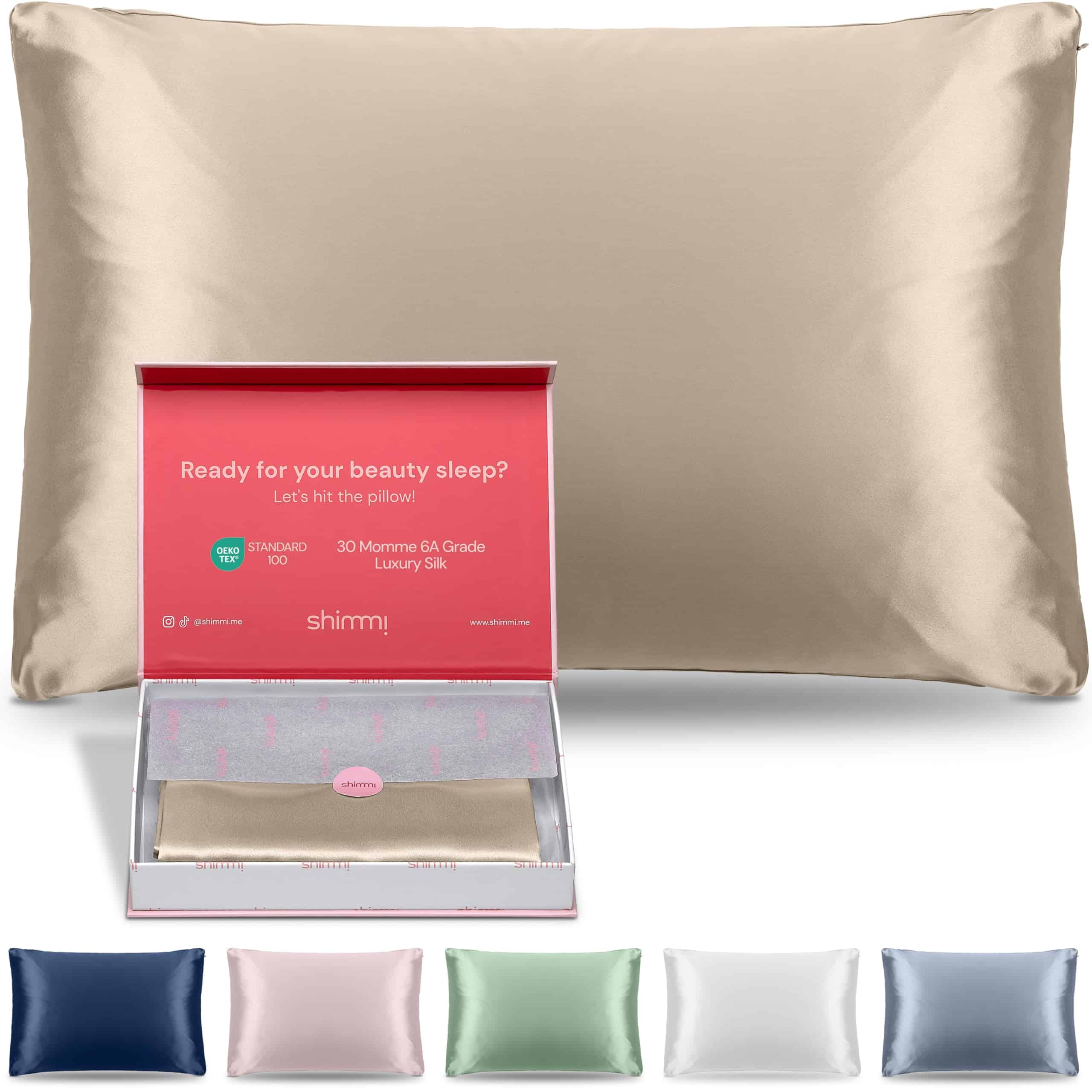 Funda de Almohada de Seda Real Shimmi | Lujo -Dorado