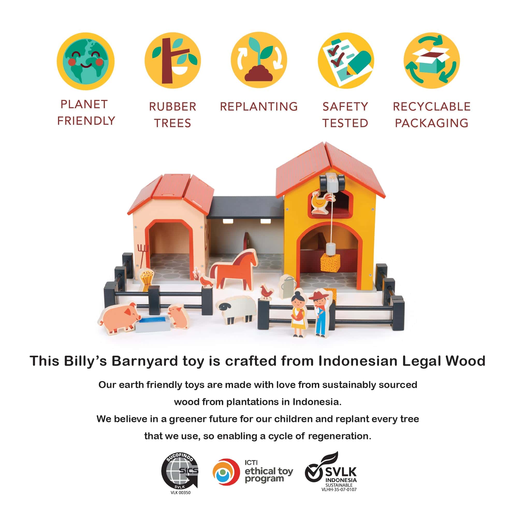 Mentari Toys - Granja de Billy - Set de Juego de Animales - Imagen 6