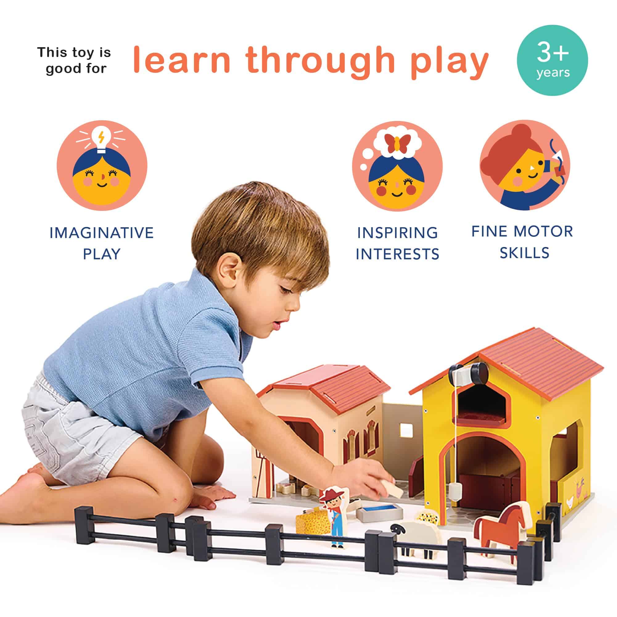 Mentari Toys - Granja de Billy - Set de Juego de Animales - Imagen 5