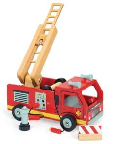Mentari Toys - Camión de Bomberos Rojo - Juguete de Madera